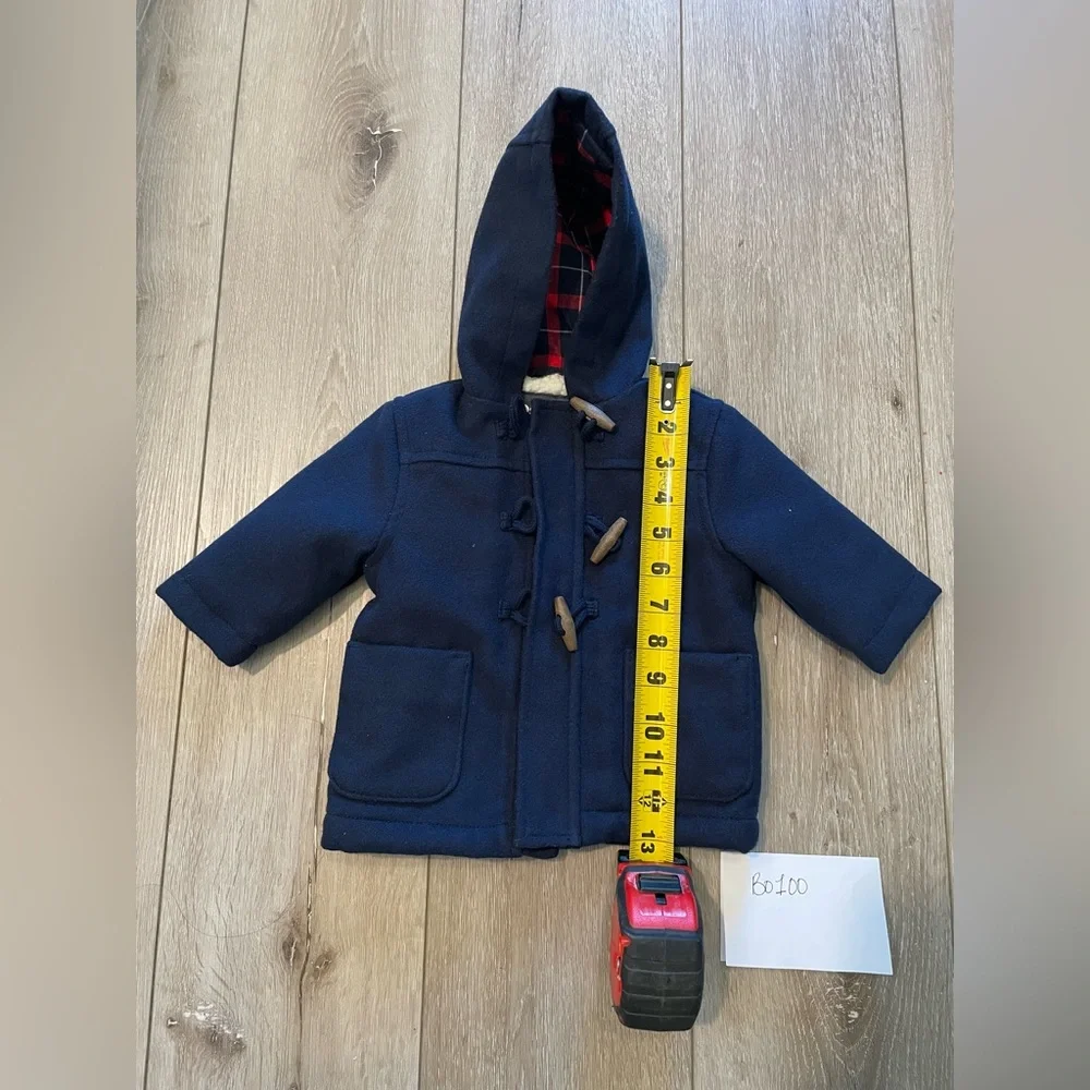 Oshkosh Boys’ Infant Baby Navy Blue‎ Faux Wool Pea Coat Size 3 Months
